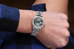 Rolex Datejust Grey Roman Dial Diamond Bezel and Lugs Jubilee Band 69174