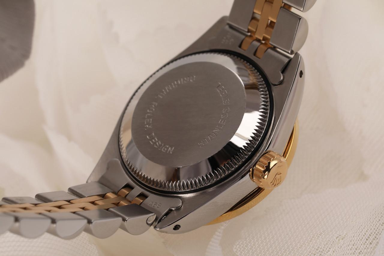 Rolex Datejust Damen 69173 Zweifarbige Jubiläums-Uhr mit Diamant-Zifferblatt, weiß im Angebot 7