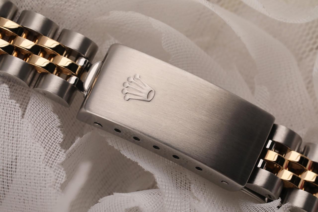 Rolex Datejust Damen 69173 Zweifarbige Jubiläums-Uhr mit Diamant-Zifferblatt, weiß im Angebot 5