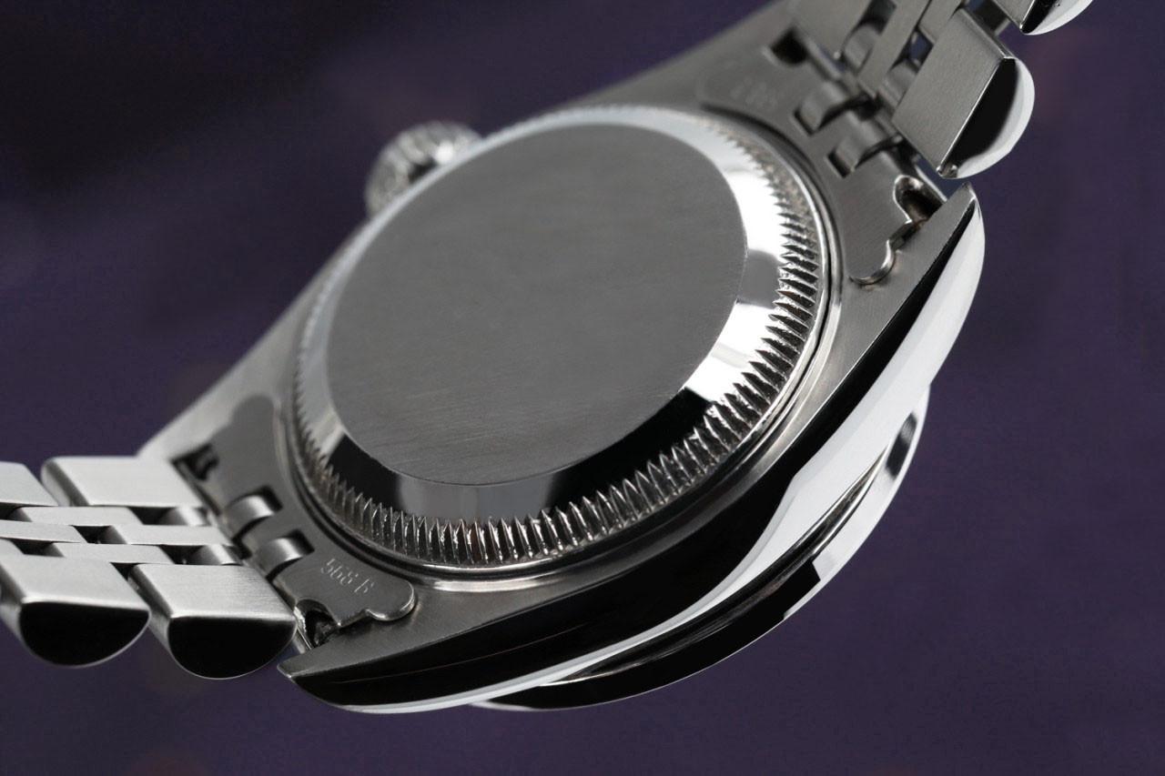 Rolex Montre Datejust en acier avec cadran romain saumon 26 mm et lunette en diamants en vente 1