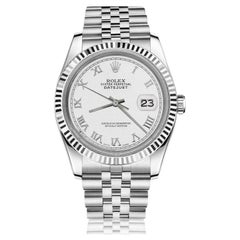 Retro Rolex 26mm Datejust Stainless Steel White Color Roman Numeral Dial Watch 69160