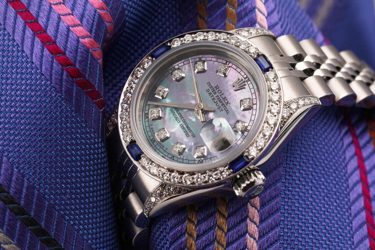 Rolex Montre Datejust Tahiti MOP avec cadran RT en nacre et diamants, 69174 Excellent état - En vente à New York, NY