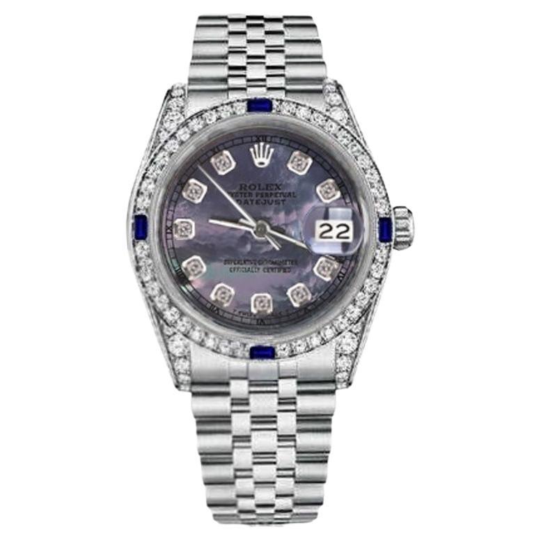 Rolex Datejust Tahitian MOP Mother of Pearl Diamond RT Dial 69174 For Sale