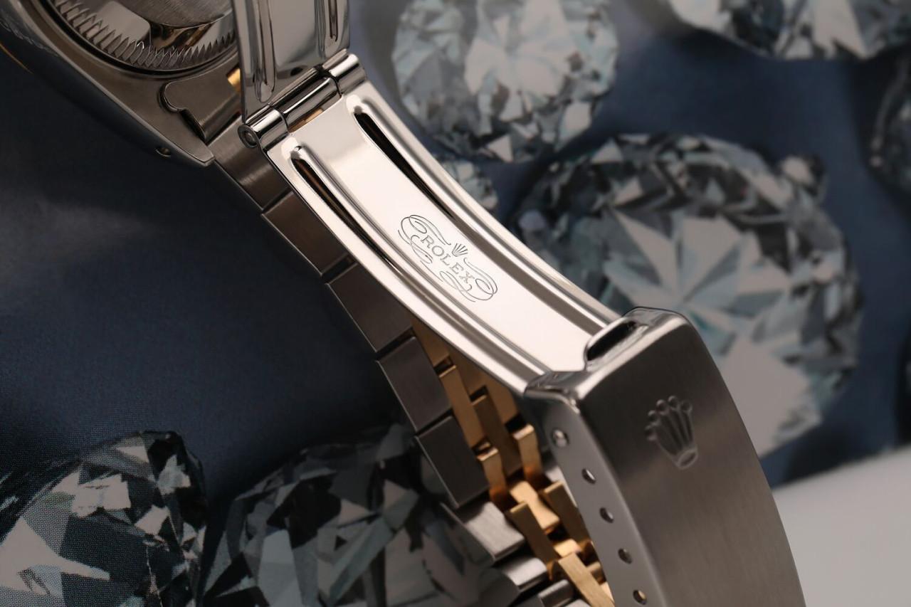 Rolex Montre Datejust à cadran MOP bicolore blanc avec diamants 69173 en vente 3