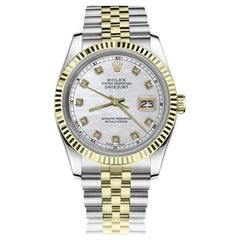 Rolex Datejust Two Tone White MOP Dial with Diamond Watch 69173
