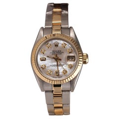 Rolex 26mm Datejust zweifarbige weiße MOP Perlmutt-Perlmutt-Akzent mit 8 + 2 Diamanten