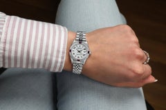 Rolex Datejust White Color Dial Stainless Steel Watch with Diamonds & Rubies