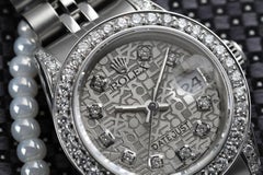 Rolex Datejust with Custom Diamond Bezel SS Diamond Dial Bezel and Lugs 69160