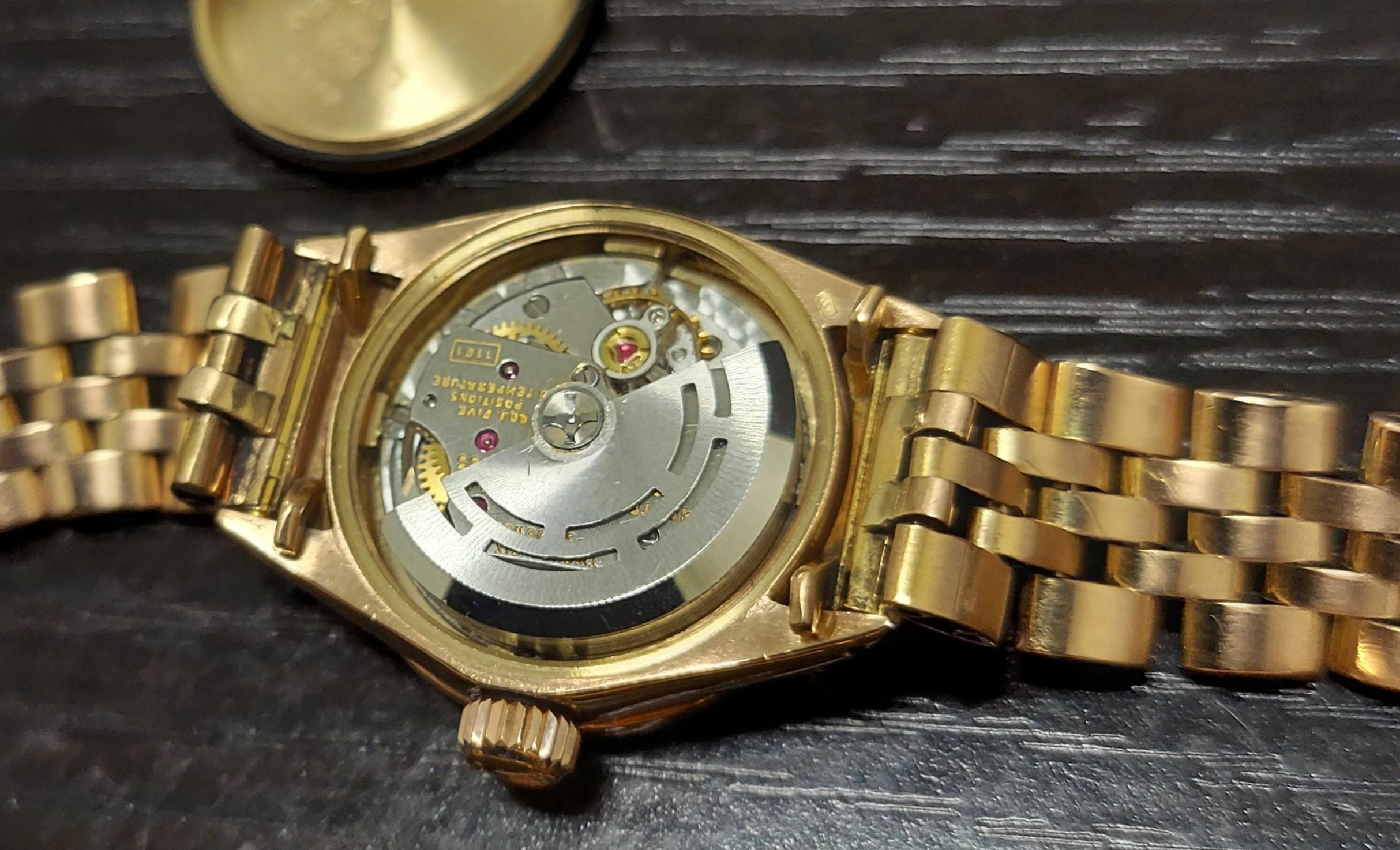 Modern Rolex 26mm Ladies 6619 Rose Gold Diamond watch  For Sale
