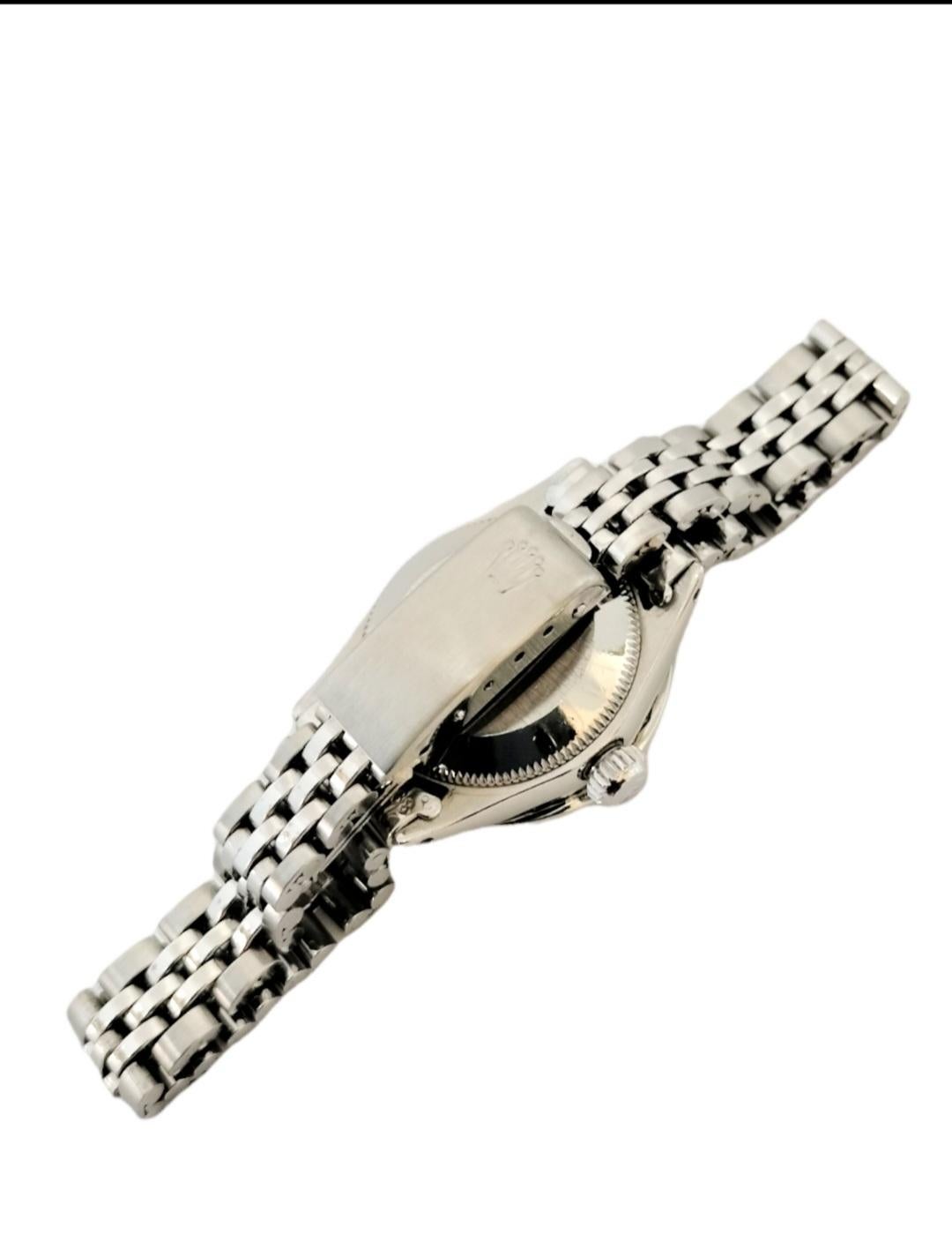 Modern Rolex 26mm Ladies Datejust 6517 White Mother-Of-Pearl Diamond Jubilee