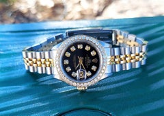 Rolex Ladies Datejust 6917 Black Diamond Bezel Jubilee