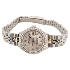 Rolex datejust en acier avec diamants MOP, anniversaire pour femmes 26 mm