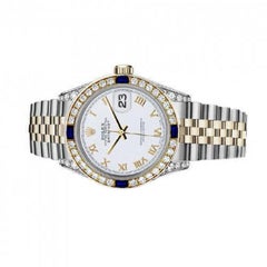 Rolex 26mm Lady-Datejust White Roman Numeral Dial Diamond Bezel + Lug + Sapphire