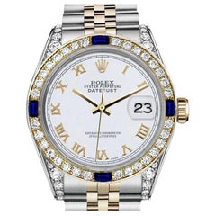 Rolex 26mm Lady-Datejust Weißes römisches Zifferblatt Diamant-Lünette + Gepäck + Saphir