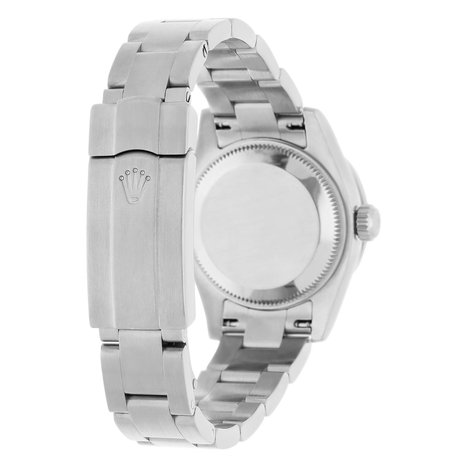 Rolex 26mm OP Silver Dial Stainless Steel Ladies Watch 176200 Diamond Accent For Sale 1