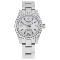 Rolex 26mm OP Silver Dial Stainless Steel Ladies Watch 176200 Diamond Accent