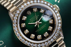 Rolex Presidential 18kt Gold Green Diamond Dial Bezel and Lugs 6917