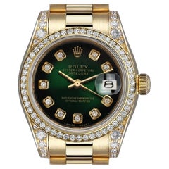 Used Rolex Presidential 18kt Gold Green Diamond Dial Bezel and Lugs 6917