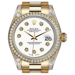 Rolex Montre présidentielle en or 18 carats avec lunette et cadran en diamants blancs 6917