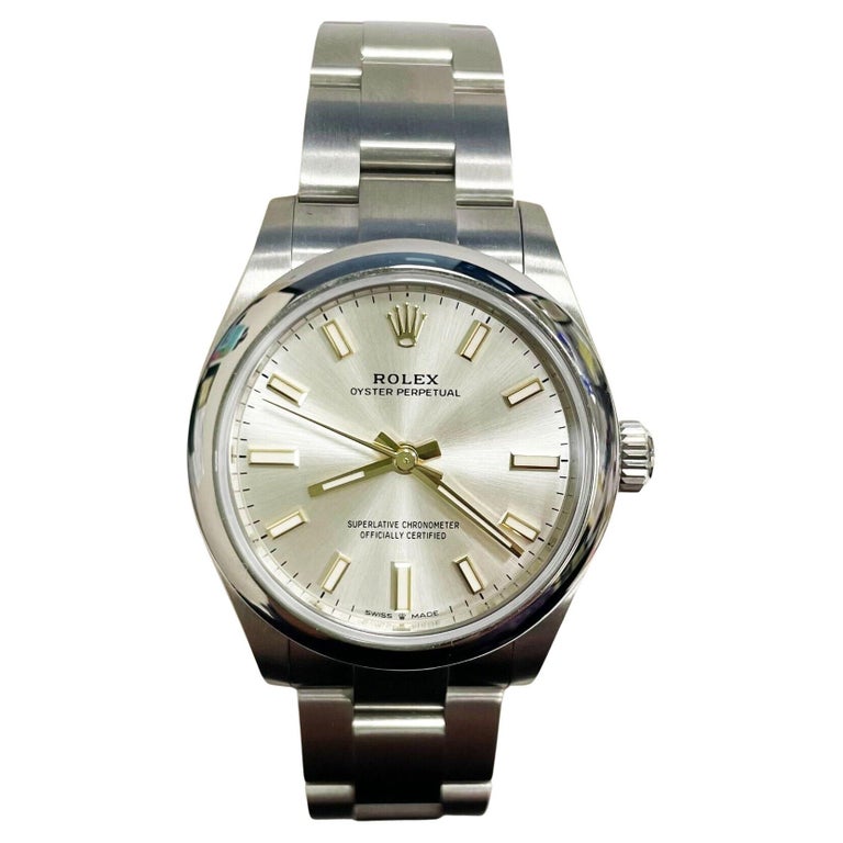Rolex 277200 Oyster Perpetual Silber Zifferblatt Midsize Stahl Box