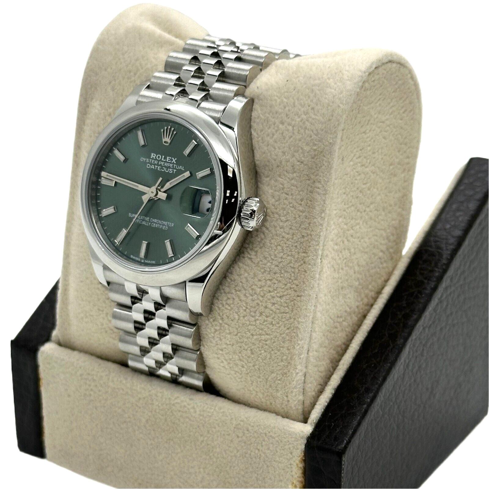 Rolex 278240 Datejust Midsize 31mm Green Dial Stainless Steel Jubilee Band Box For Sale 2