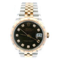 Rolex 278341RBR Midsize 18K Rose Gold Chocolate Diamond Dial & Bezel Box & Card