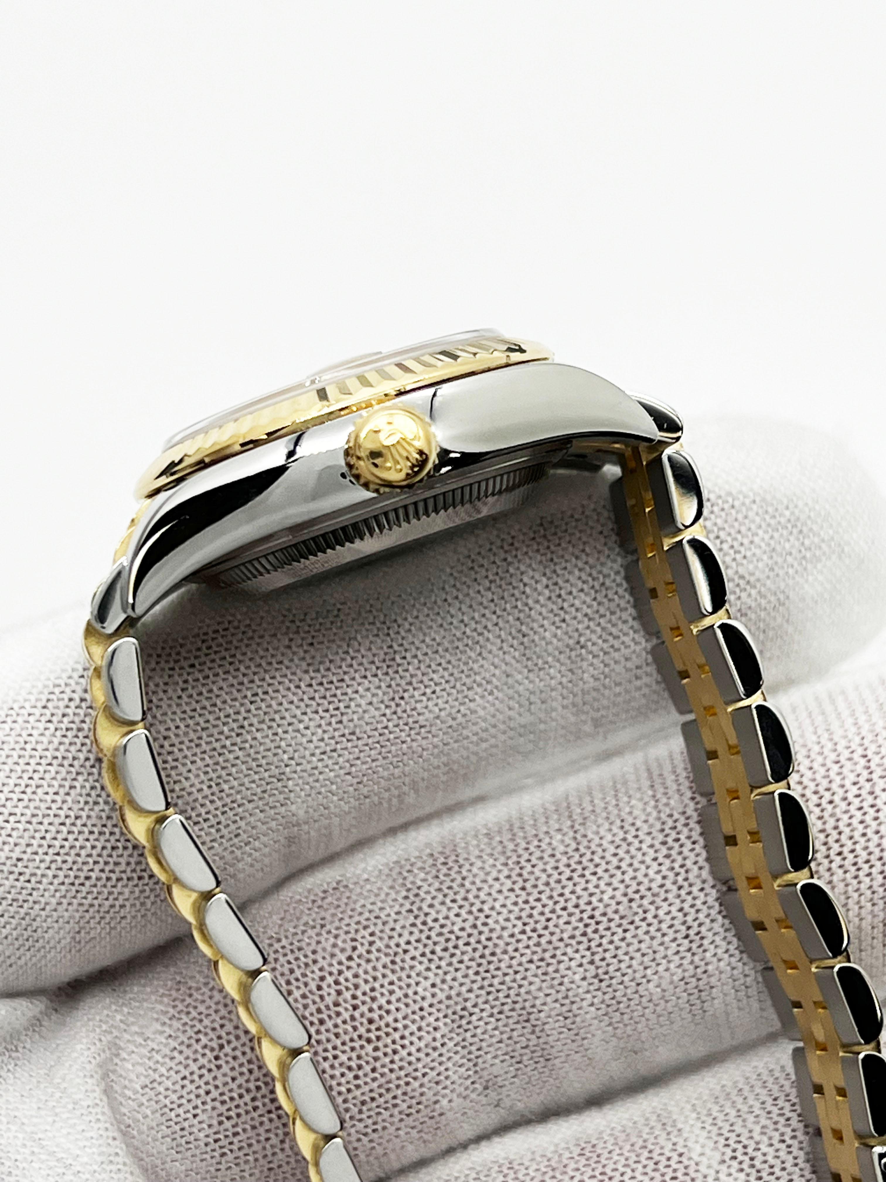 Rolex 279173 Damen Datejust 28mm Silber Zifferblatt 18K Gelbgold Stahl Box Papiere 3