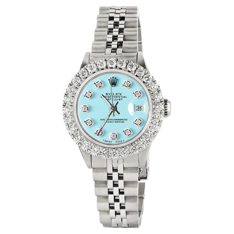 Rolex 2ct Diamond Ladies Watch Datejust Custom For Sale