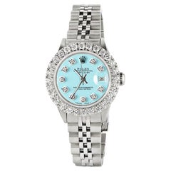Rolex 2ct Diamond Ladies Watch Datejust Custom
