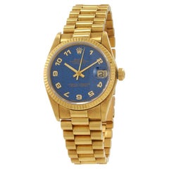 Rolex 31MM or jaune 18KT Datejust Ref. 6827 avec cadran bleu jubilé