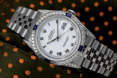 Rolex Datejust Black Dial with Sapphires/Diamonds Steel Ladies Watch