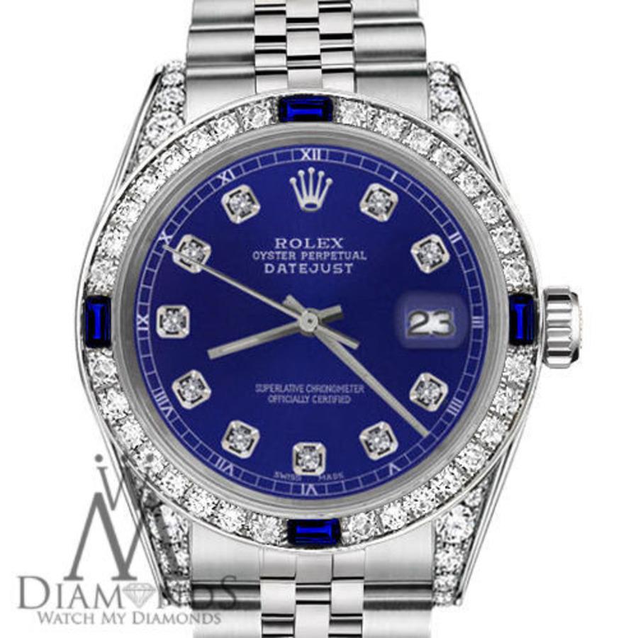 Rolex 31mm Datejust Blue Diamond Dial Bezel with Sapphires and Diamond Lugs 68274
