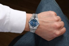 Rolex Datejust Blue Stick Dial Bezel with Sapphires and Diamond Lugs 68274