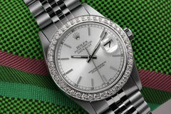 Rolex Datejust Diamond Bezel Silver Dial Stainless Steel Ladies Watch