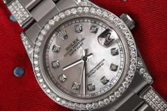 Rolex Datejust 68274 S/S White MOP RT Dial Diamond Bezel+Lugs+Oyster Bracelet