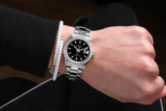 Rolex Datejust 68274 SS Oyster Bracelet & Diamond Bezel Black Stick Dial