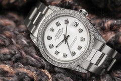 Rolex Datejust 68274 SS Bianco Quadrante Lunetta e Spalle Diamante Bracciale Oyster