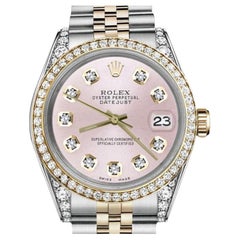 Rolex Datejust 31mm Lunetta e anse diamantate bicolore Quadrante rosa metallizzato 68273