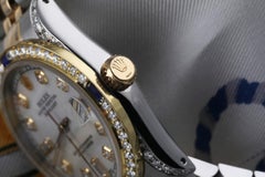 Rolex Datejust 68273 Two Tone Jubilee White MOP Dial Diamond Accent Bezel & Lugs
