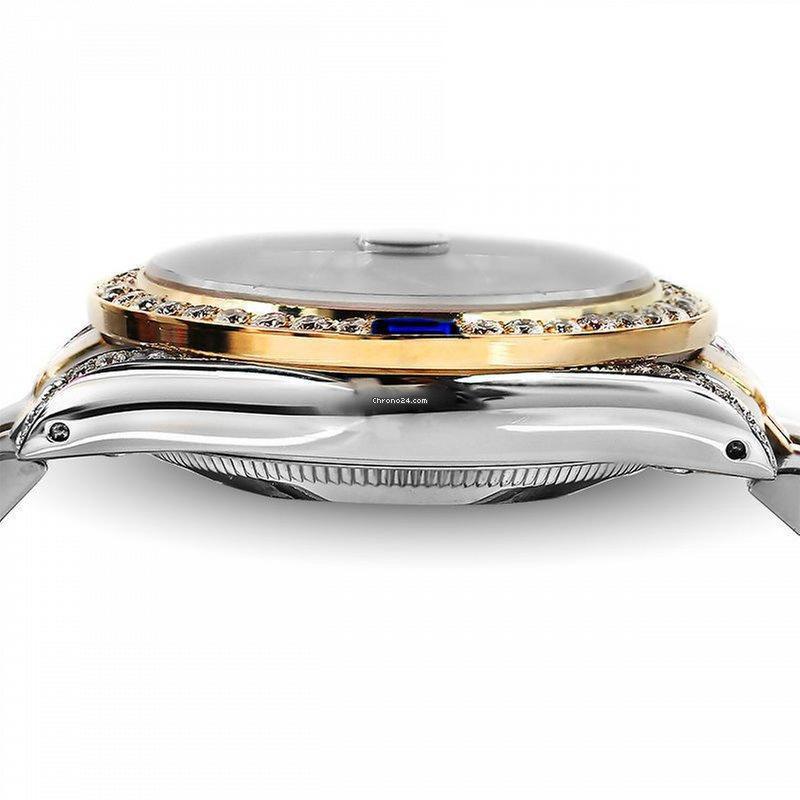 Rolex Montre Datejust 31 mm bicolore avec cadran MOP blanc Jubilee et lunette ornée de diamants  Excellent état - En vente à New York, NY