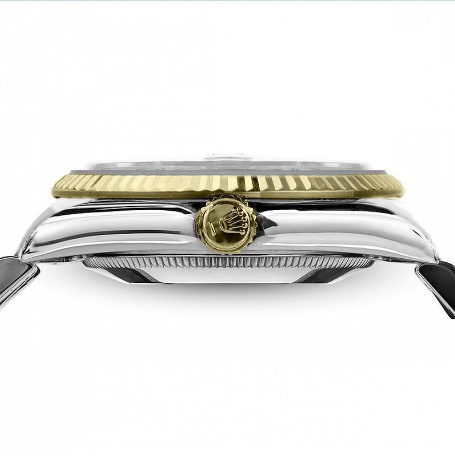 Rolex Montre Datejust 68273 bicolore avec cadran à chiffres romains gris ardoise pour femme Excellent état - En vente à New York, NY