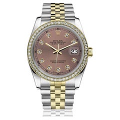 Rolex Datejust 68273 Vintage Two Tone Diamond Bezel Salmon Color Dial Watch