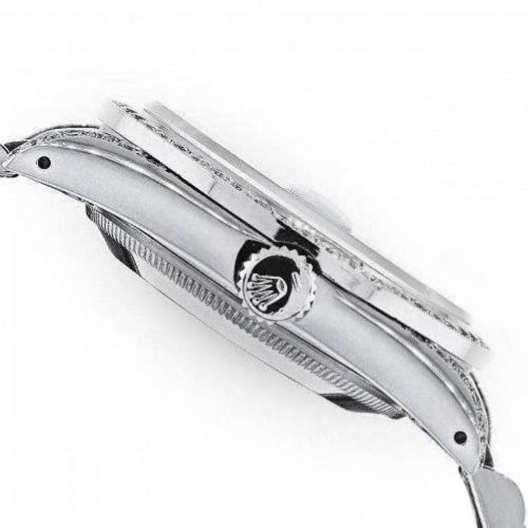 Rolex 31mm Datejust mit maßgefertigter Diamant-Lünette SS Weiße MOP Lünette und Gepäckuhr Damen im Angebot