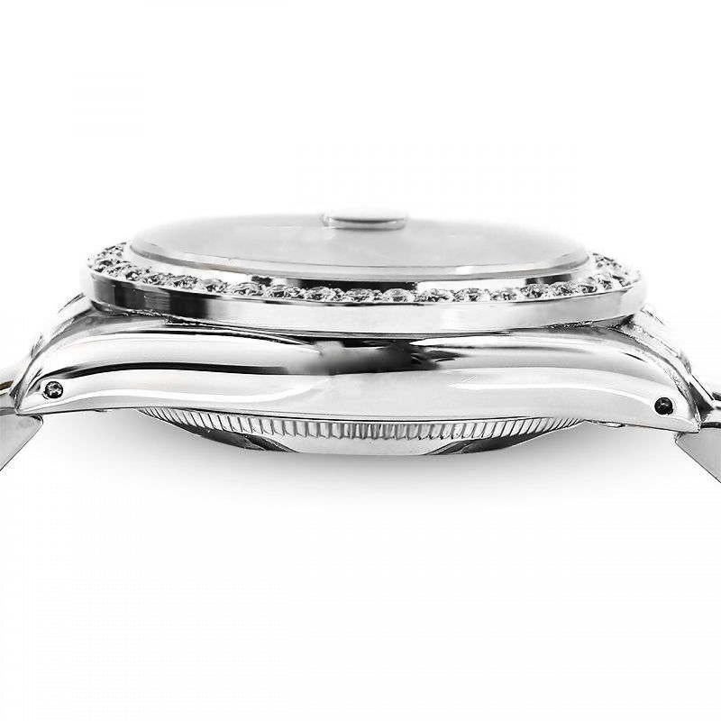 Rolex Montre Datejust 31 mm avec lunette en diamants blancs et diamants sur mesure Excellent état - En vente à New York, NY