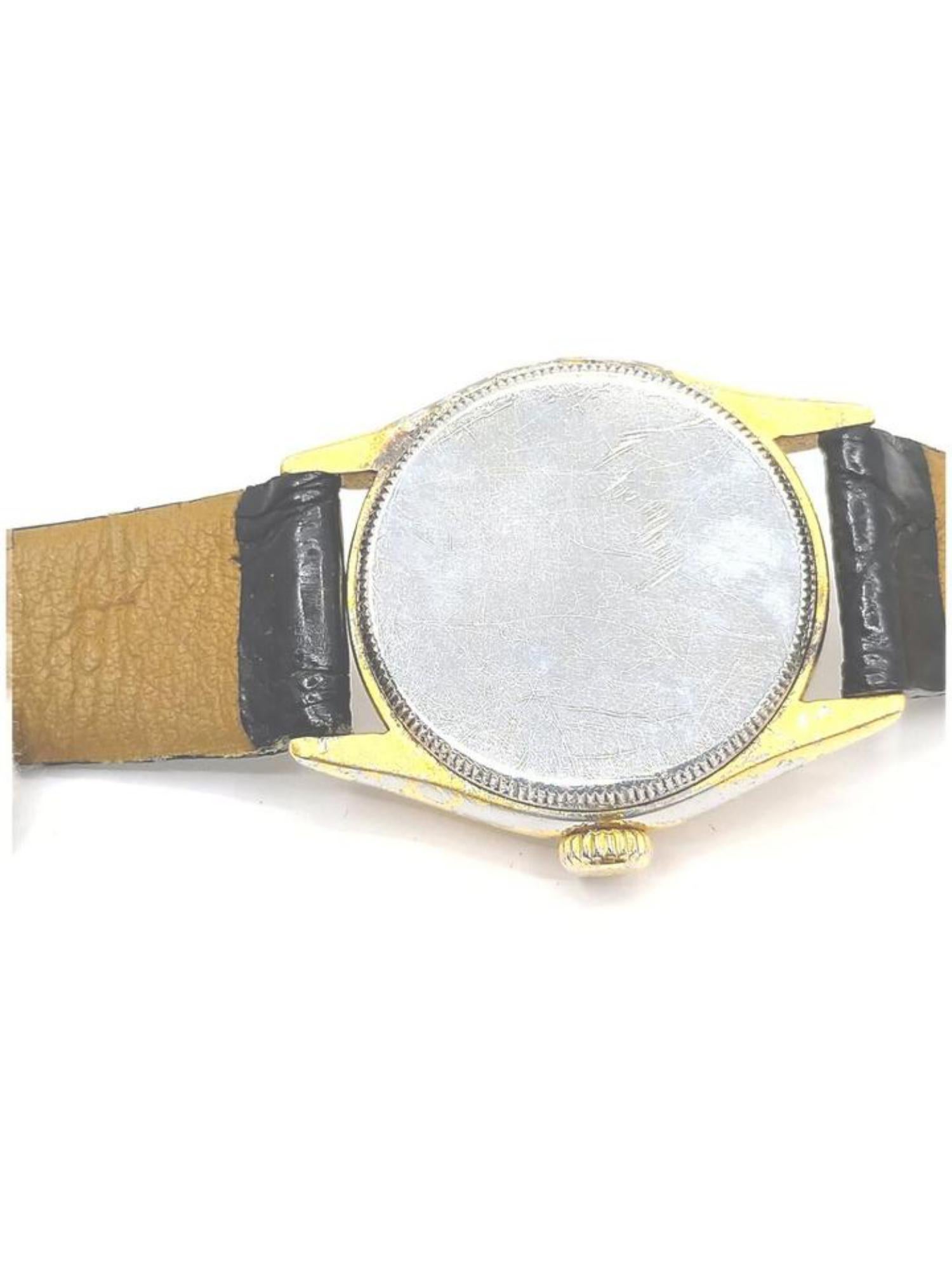 Rolex 31mm Vergoldete Oyster Royal Shock Resisting Uhr 854013 (Grau) im Angebot