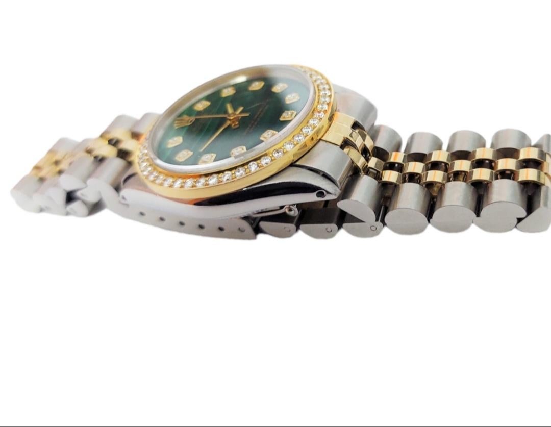 Modern Rolex Ladies 6551 Perpetual Malachite Diamond Jubilee