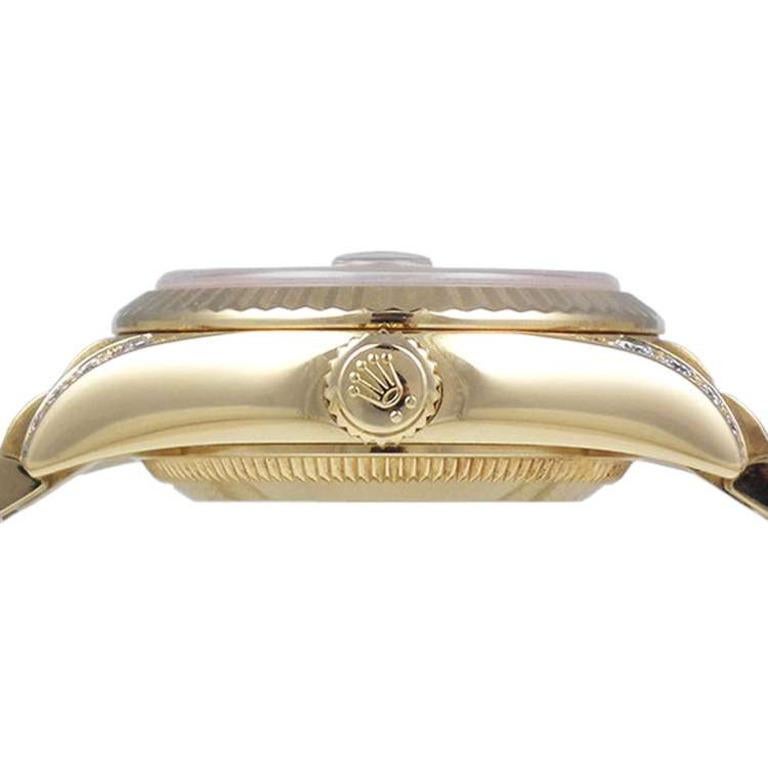 Rolex Montre présidentielle 31 mm en or blanc 18 carats avec cadran MOP et ornements en diamants 68278 Pour femmes en vente