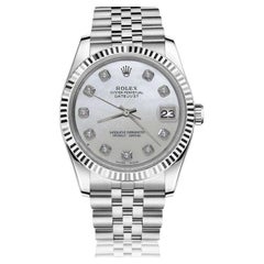 Reloj Rolex Datejust de mujer con esfera nacarada blanca 68274