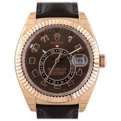 Used Rolex 326135 Skydweller 18 Karat Rose Gold Chocolate Dial Watch