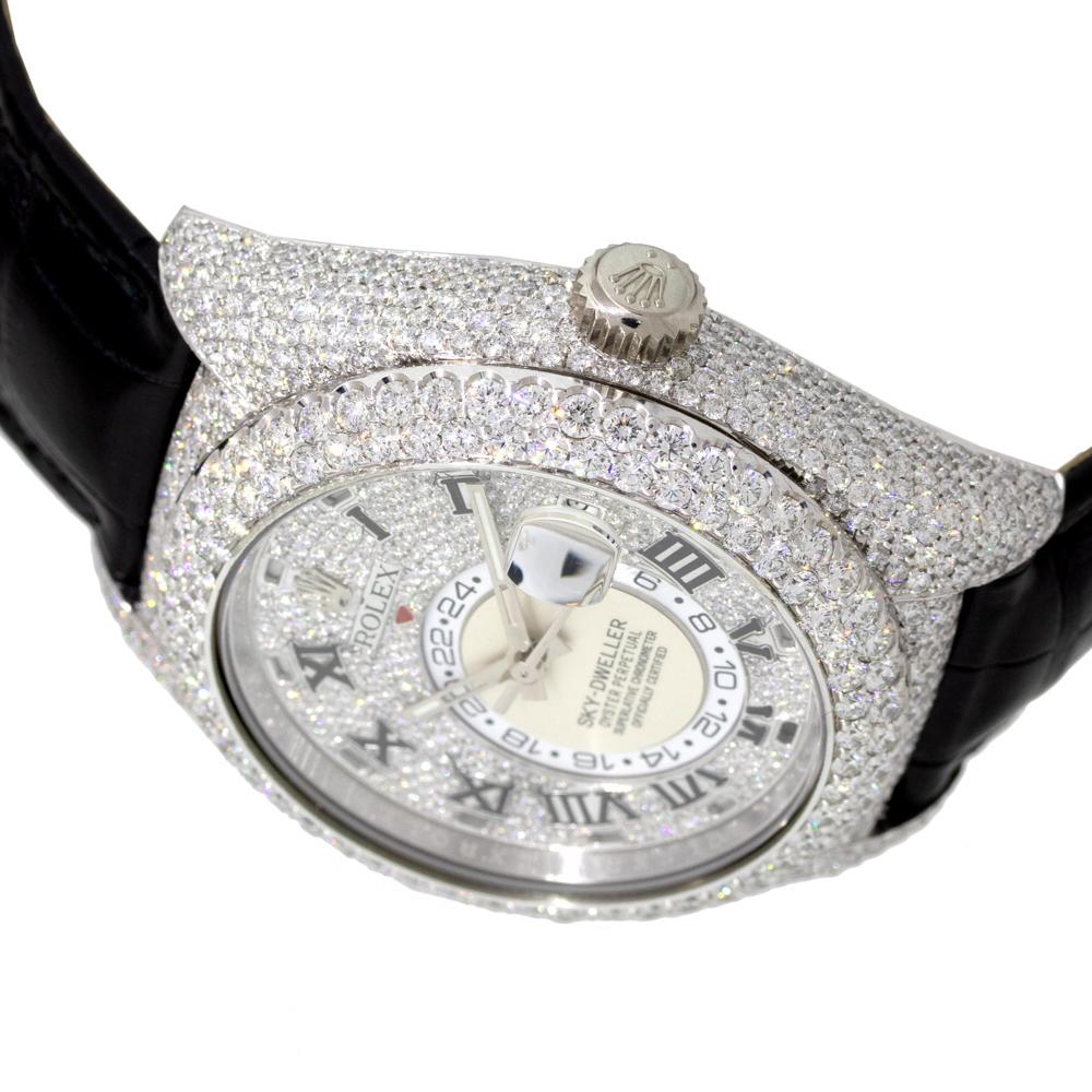 Rolex 326139 Orologio Skydweller in oro bianco 18 carati con tutti i diamanti in vendita 3